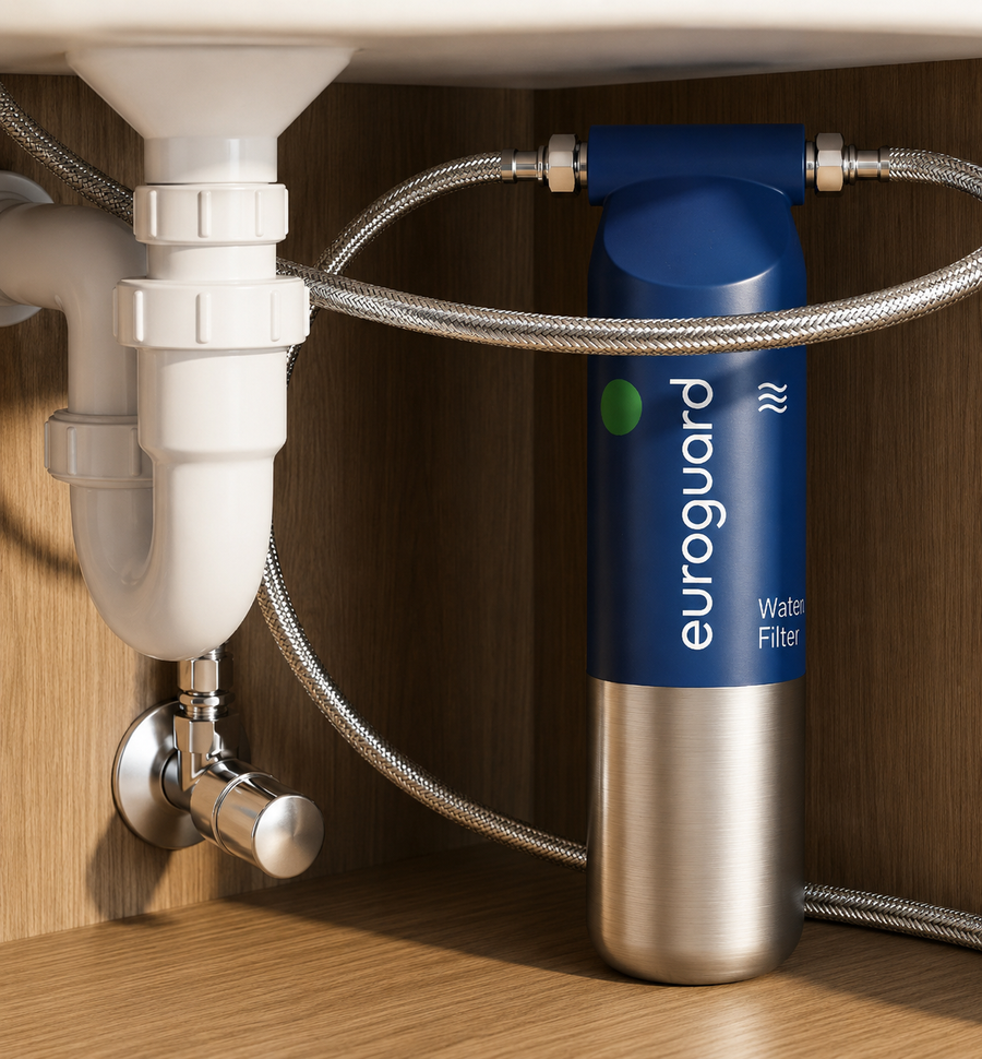 euroguard Flow 1™ Edelstahl Untertisch-Wasserfilter | Hochleistungs-Wasserfiltration für die Küche