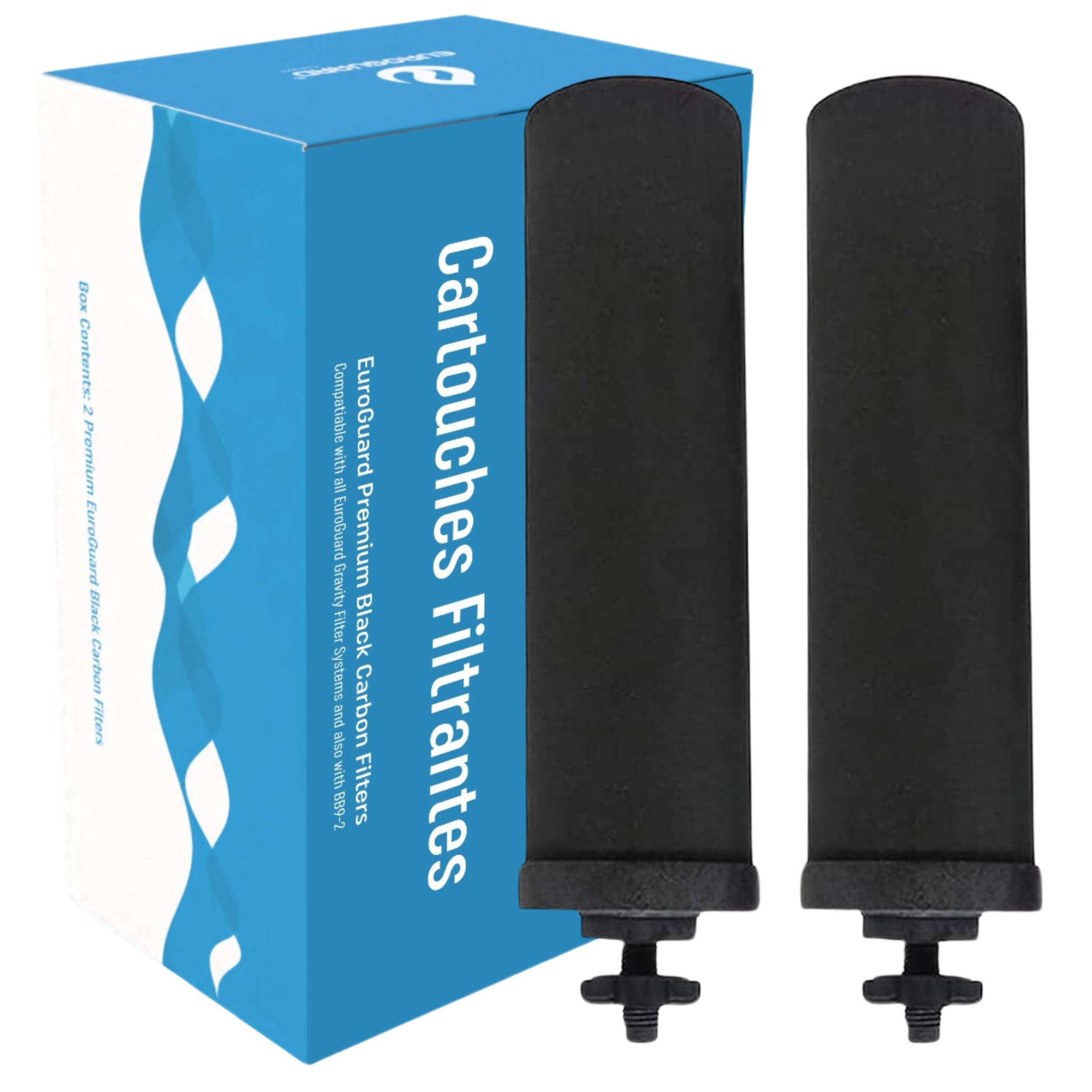 Filtres à Charbon Actif Ionisé Euroguard Premium 2X - Compatibles avec Tous les Filtres Berkey