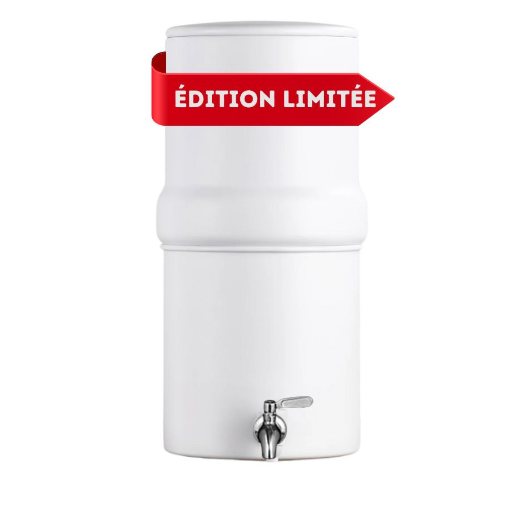 Inox Blanc Édition Limitée - Filtre à Eau et Purificateur d’Eau (Avec support)