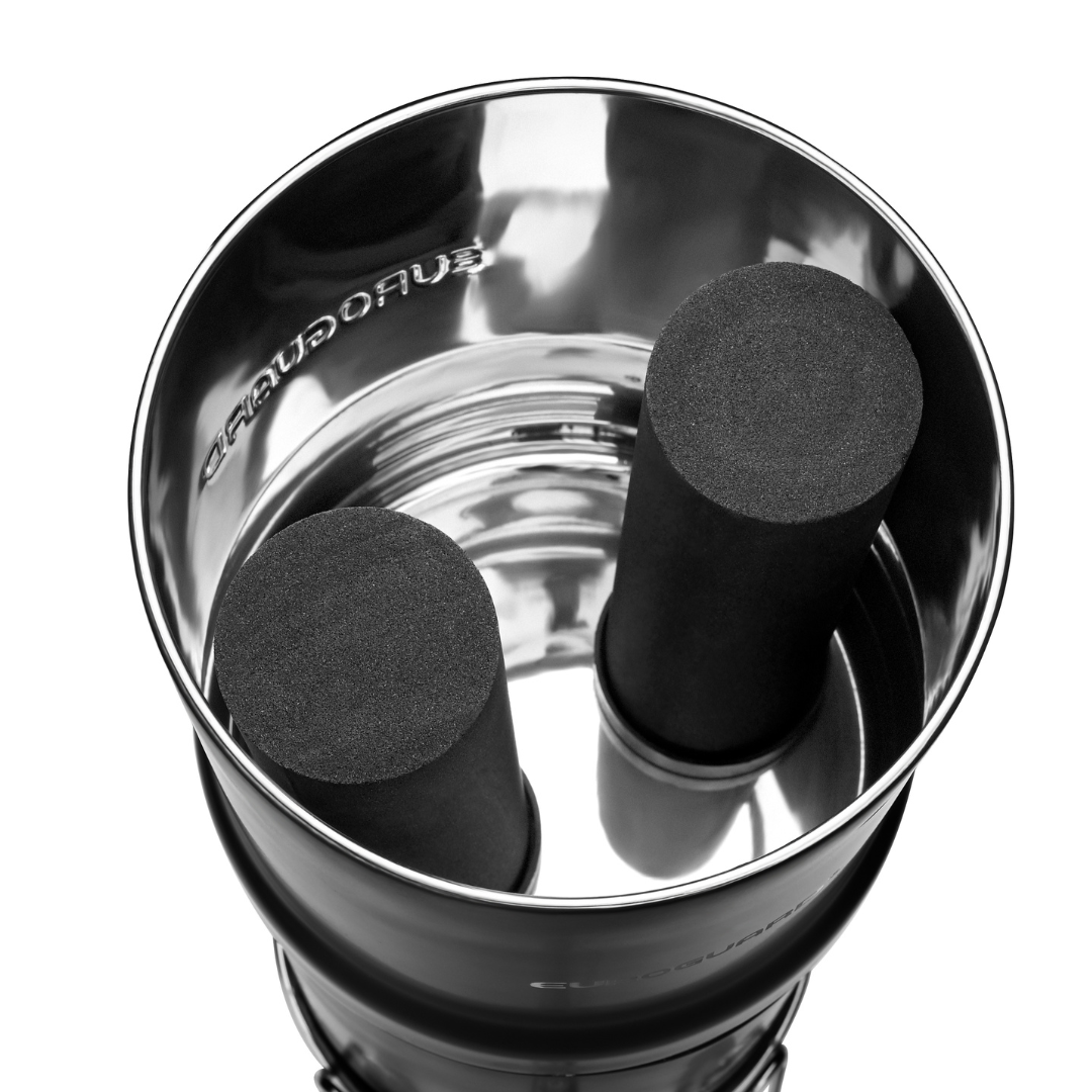 Inox Noir Édition Limitée - Filtre à Eau et Purificateur d’Eau (support bois + robinet niveau d’eau)