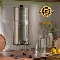 EuroGuard 8.5 Liter Stainless Steel Gravity Filter - Water Filter and Water Purifier (Without Bracket)