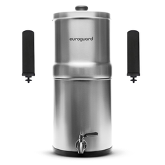 EuroGuard 8.5 Liter Stainless Steel Gravity Filter - Water Filter and Water Purifier (Without Bracket)