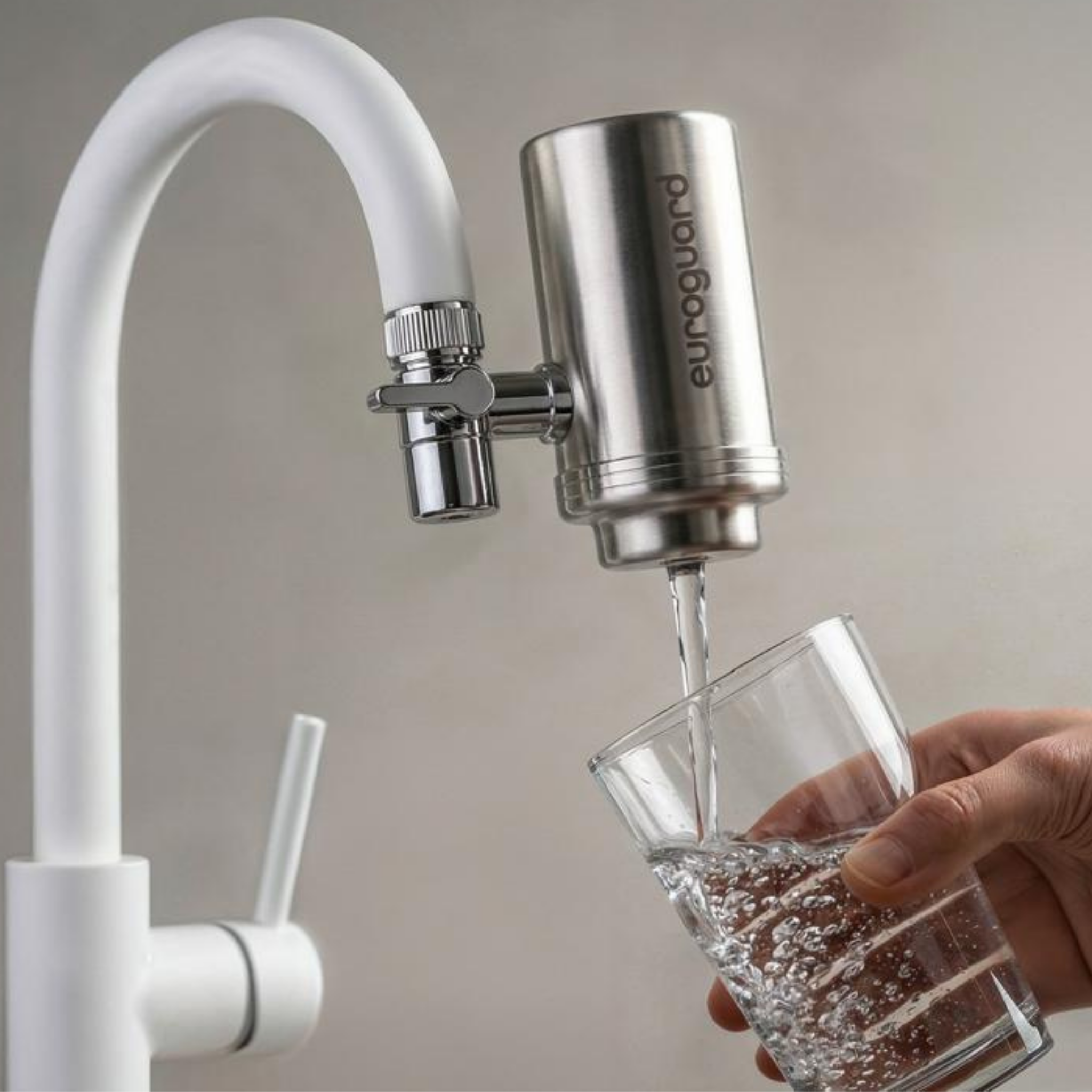 Filtre à Eau pour Robinet euroguard (Inox) – Réduit Chlore, Goût & Impuretés