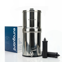 EuroGuard 8.5 Liter Stainless Steel Gravity Filter - Water Filter and Water Purifier (Without Bracket)