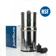 EuroGuard 8.5 Liter Stainless Steel Gravity Filter - Water Filter and Water Purifier (Without Bracket)