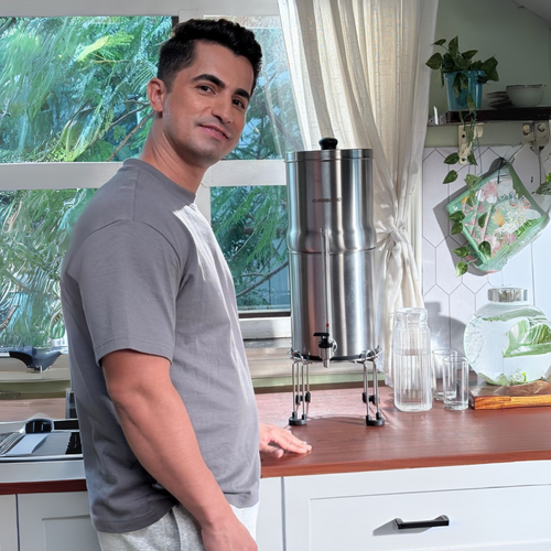 Filtre à Gravité Inox + Support et Robinet à Niveau (Certifié NSF)