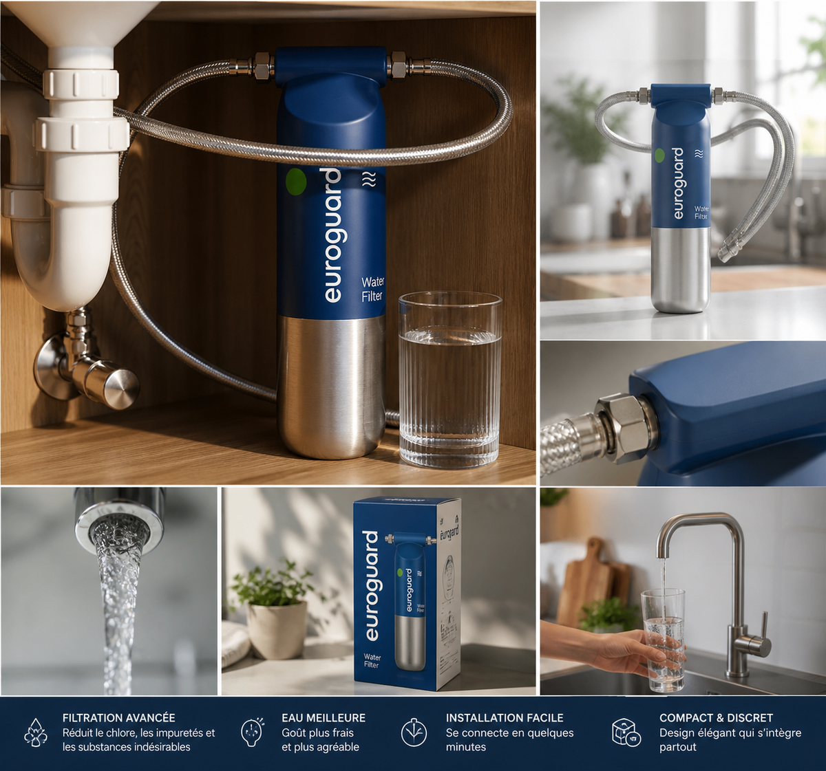 euroguard Flow 1™ Filtre à eau sous évier | FILTRE ONLY